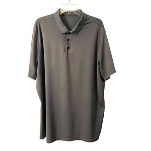 Nike Dri-Fit Mens Gray Polo Sz 2XL Short Sleeves Embroidered Logo
